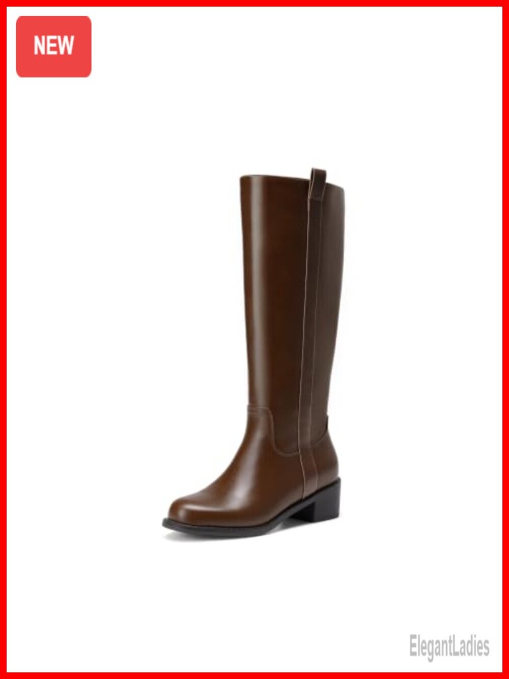 Women's Knee-High Riding Boots Faux Leather Pull-On Tall Boots